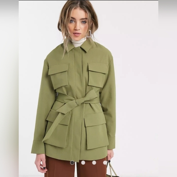 Topshop Jackets & Blazers - NWOT Topshop Utility Jacket in Khaki, Olive Green, Size 10